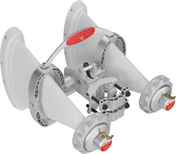 RF elements Asymetrická Horn Wideband anténa 4x4 MIMO, RSMA, 5/6GHz, 17dBi, 60°