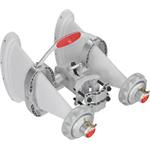 RF elements Asymetrická Horn Wideband anténa 4x4 MIMO, RSMA, 5/6GHz, 17dBi, 60°