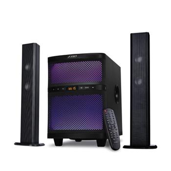 ROZBALENÉ - FENDA F&D repro T-200X/ 2.1/ 70W/ černé/ BT4.0/ FM rádio/ USB přehrávání/ dálkové ovládání