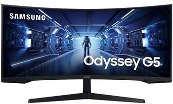 ROZBALENÉ - Samsung Odyssey G55T 34" / Prohnutý / UWQHD 3440x1440 / 21:9 / VA / 1ms / 165Hz / Jack/HDMI/DP/VESA