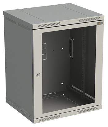 Rozvaděč nástěnný SENSA 15U 500mm, dveře sklo, RAL 7035, SENSA-15U-65-11-G