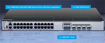 Ruijie RG-CS86-24XMG4XS4VS-UPD: 24-Port Ruijie Cloud-Managed Multi-GE Switch, Full 1/2.5/5/10GE Access with PoE++