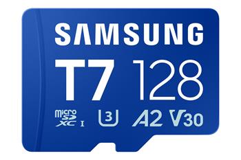 Samsung T7/Micro SDXC/128GB/UHS-I U3 / Class 10/Modrá