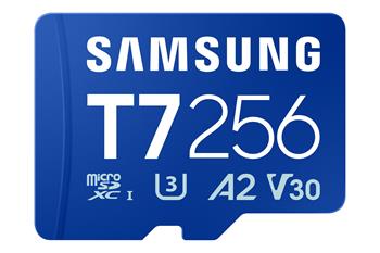 Samsung T7/Micro SDXC/256GB/UHS-I U3 / Class 10/Modrá