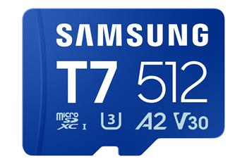 Samsung T7/Micro SDXC/512GB/UHS-I U3 / Class 10/Modrá