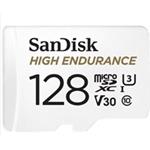 SanDisk MicroSDHC karta 128GB High Endurance (R:100/W:40 MB/s, Class 10, U3 V30) + adaptér