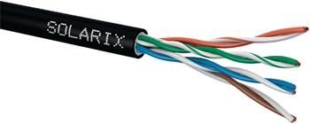 Solarix - instalační kabel CAT5E UTP PE venkovní gelový 305m box