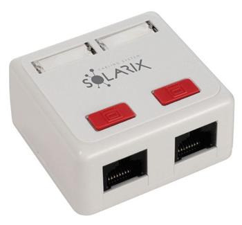 Solarix - zásuvka CAT5E UTP 2 x RJ45 na omítku bílá