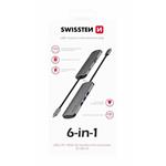 SWISSTEN USB-C HUB 6-IN-1 (USB-C PD, 3x USB 3.0, SD, MICRO SD) ALUMINIUM