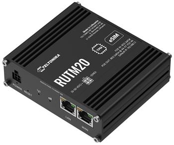 Teltonika RUTM20 průmyslový router 1x LAN, 1x WAN, 1× PoE IN, 1x PoE OUT, 5G Telit global, Dual SIM + eSIM, WiFi 5