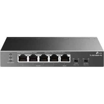 TP-Link TL-SG1005P-PD, 5-portový gigabitový stolní PoE+ switch s 1 vstupním portem PoE++ a 4 výstupními porty PoE+