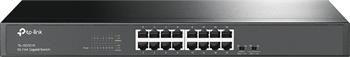 TP-Link TL-SG1016, 16 port Gigabit Desktop Switch, 16x 10/100/1000M RJ45 ports, 19" rack-mountable, steel case