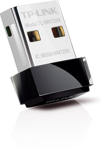 TP-Link TL-WN725N, Wireless N USB Adapter, 150Mbit/s, Nano Size, Realtek, 1T1R, 2.4GHz, 802.11b/g/n