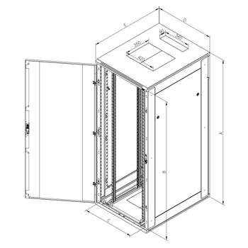 Triton 19' rozvaděč stojanový 22U/800x1000, černá