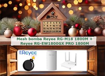 VÁNOCE - Mesh bomba Reyee RG-M18 1800M Wi-Fi 6 Dual-band Gigabit Mesh Router + Reyee RG-EW1800GX PRO 1800M Wi-Fi 6 Dual-band Gigab