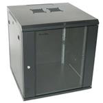 XtendLan 15U/600x600, na zeď, jednodílný, rozložený, skleněné dveře, černý